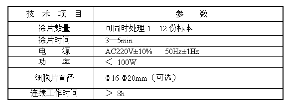 液基薄层细胞涂片机技术参数