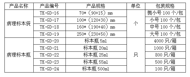 病理组织标本耗材